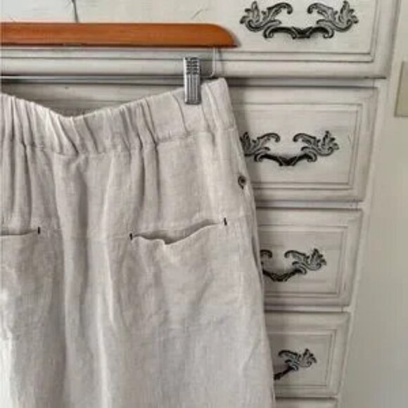 Amazhiyu Oatmeal Linen Lagenlook Maxi Skirt - Picture 2 of 5